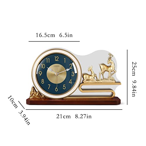 TOMYEUS Relógio de mesa vintage luz moderna relógio de mesa de luxo moda para casa decoração de mesa