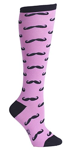 Sock It To Me Pink Mustache Knee High Socks