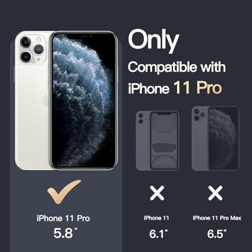 Image of Magnetic Silicone Case for iPhone 11 Pro Compatible with MagSafe, Shockproof Phone Bumper Cover, Anti-Scratch Clear Back (Clear)