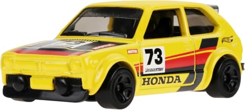 Image of Hot Wheels 1:64 73 Honda Civic Custom Compact Kings Ages 3 and Up 90 /250 (Yellow)