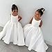 wyxis Round Neck Flower Girl Dress Toddlers Princess Ball Gown Lilac Glossy Satin 1st Communion Dress Size 7