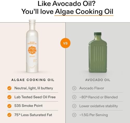 Algae Cooking Club Chef-Grade 100% Algae Cooking Oil - High Smoke Point 535°F - Rich in Omega-9, Neutral Buttery Flavor - Seed-Oil Free - Perfect for Searing, Baking, Frying & Dressings (16 fl oz) — view 4