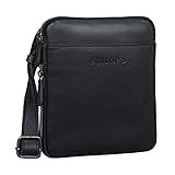 AUF EINEN BLICK: Aufteilung: 1 x Hauptfach inkl. Organisationsleiste (2 x Stiftehalter | 1 x Einsteckfach für Smartphone und 1 x kleines Reißverschluss) | 1 x kleines Einsteckfach mit Magnetknopf auf der Vorderseite | Abmessungen (BxHxT): ca. 19 x 22 x 2,5 cm | Gewicht:450 Gramm | Material: echtes Rindsleder | Für Herren | Kompatibilität: Hauptfach (ungepolstert) für Smartphones und Tablets bis 7 Zoll (17 x 11 cm)