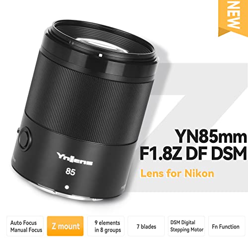 Yongnuo YN85MM F1.8Z DF DSM Objektiv, Vollbild-Autofokus, mittleres Teleobjektiv, für Nikon Z-Mount spiegellose Kameras – Bild 3