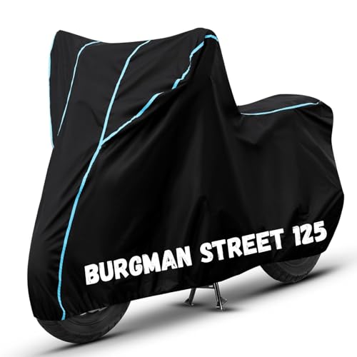 Image of Bike Cover for Burgman Street 125 100% Waterproof, Dustproof & Scratch Resistant| Fully Bottom Elastic UV Resistant Heavy Duty Body Cover | All Weather Outdoor Use
