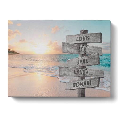 Cadre personnalisé famille plage pour illuminer votre mur de salon