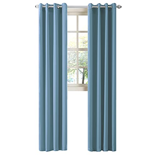 LA PALMA Thermal Insulated Blackout Darkening Grommet Living Room Curtains Window Drapes for Bedroom Pack of 2 Panels