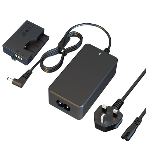 HYCTP AC/DC ACK-E10 power adapter kit, fake battery DR-E10 DC coupler to replace LP-E10 battery, suitable for Canon EOS Rebel T7 T6 T5 T3 1100D 1200D 1300D 1500D 2000D camera