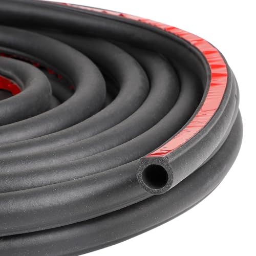 EFUTURETIME 18M Joint Porte Voiture Caoutchouc Adhesif 14mm X 14mm, Joint Caoutchouc Carrosserie Automobile Universel Forme en D pour Caravanes, Camionnettes,...