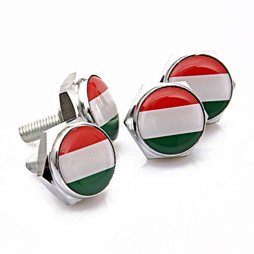 1 Set Chrome Metal Italy Italian Flag Silicon Surface Anti-Theft Screws Car License Plate Bolts Frame Screws #TOP2