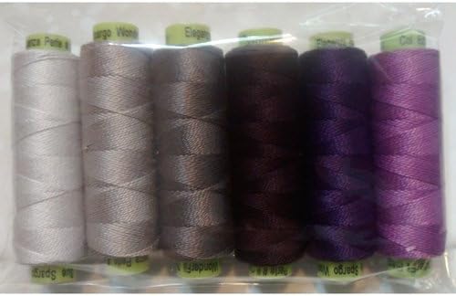 Sue Spargo Eleganza #8 Perle, Six 70yd Spools Polished Cotton for Embroidery (14 - Aces)