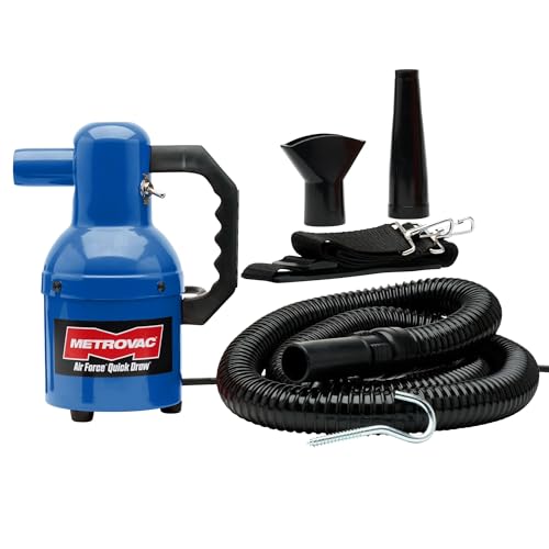 METROVAC Quick Draw Compact Pet Dryer - All Steel Deshedding Tool - Baby Blue & Single Speed