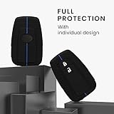 kwmobile Car Key Cover Compatible with Toyota 2 Button Car Key Smart Key Key Cover - Silicone Protective Car Key Fob Case - Black/Blue - Image 2