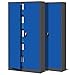 2er Set Aktenschrank C001 Metallschrank Stahlschrank Werkzeugschrank Büroschrank Lagerschrank Universalschrank Pulverbeschichtung Flügeltüren 185 cm x 90 cm x 40 cm (anthrazit/blau)