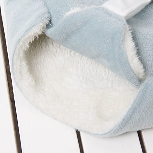 Perzoe Small Animal Hammock Hamster Hammock Plush Hanging Warm Bed Hamster Hideout Cage Accessories For Guinea Pig,Squirrels, Ferrets, Chinchillas Blue L #TOP5