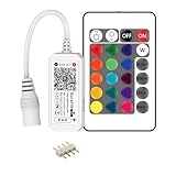 RGBZONE 4 Pin WiFi RGB LED Controller, RF Wireless Remote Control, DC 5V/12V/24V for 5050 3528 5630 RGB LED Strip Lights, Compatible with Alexa Google Home IFTTT