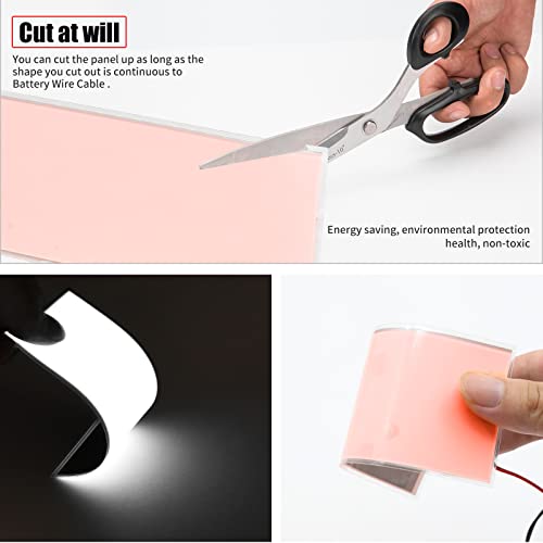 Image of [3 Modes] jose2015 12X5CM Electroluminescent EL Panel Light White,3V Flexible EL Panel Decorations Lights for Cosplay /Party /Decorate Light /Car /Advertising(with Battery Inverter)
