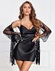 Avidlove Conjunto de Lencería con Satín y Bata de Encaje 8