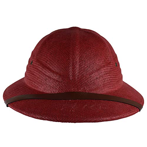 NOVELTY GIANT WWW.NOVELTYGIANT.COM Seagrass Pith Safari Jungle Helmet Hat (Red)