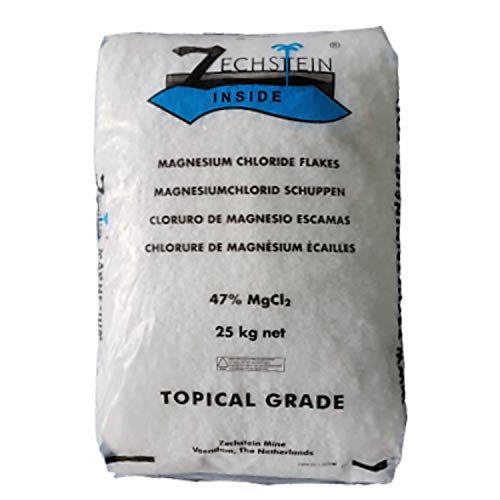 Magnesium Bath Flakes of Pure and All Natural Zechstein Inside Protocol, Highest Quality Magnesium Chloride for Bath and Foot Soaks, Bulk 56lb Bag - 25kg