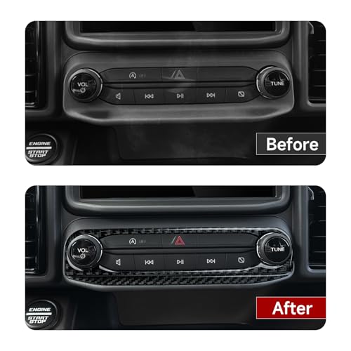 Image of Youtaiche Car Carbon Fiber Center Console Volume Control Panel Interior Trim Cover for Ford Bronco Sport 2021 2022 2023 2024 Accessories
