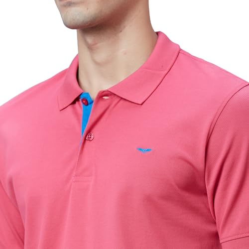 Image of Park Avenue Slim Fit Pure Cotton Print Pattern Polo Neck Casual T-Shirt