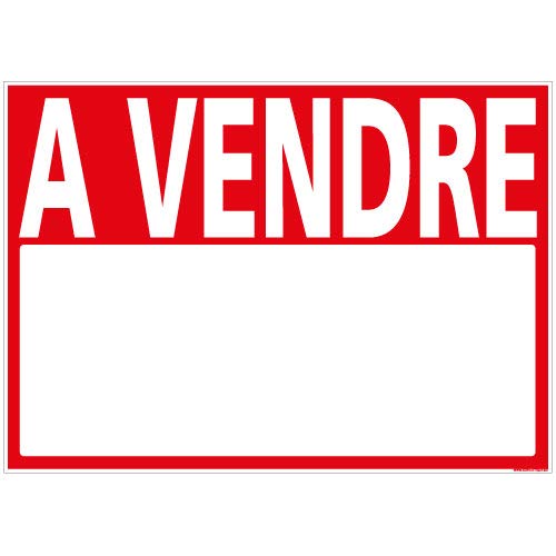 Signalétique.biz France - Panneau avec Oeillets aux 4 Coins - A Vendre - Plastique rigide AKILUX 3,5mm - Dimensions 700 x 500 mm - Protection Anti-UV