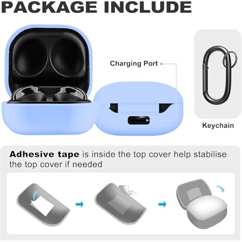 Image of Soft Silicone Case Cover for Samsung Galaxy Buds Core (Sky Blue)