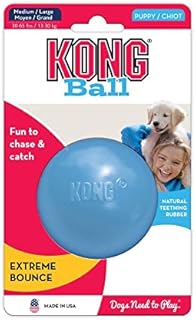 KONG - Puppy Ball - Soft Rubber, Dog Fetch Toy for Teething Pups - For Medium/Large Puppies (Assorted Colors)