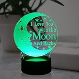 Jinlycoo Moon Night Light I Love You to The Moon and Back Sign Illusion Baby Bear Cartoon Novel Bedr
