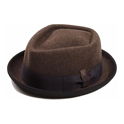 DASMARCA Mens Melange Wool Felt Diamond Crown Porkpie Hat - Jackson Chestnut XL Cover