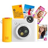 KODAK Smile+ Fotocamera Digitale Istantanea 2-in-1 e Stampante Fotografica Wireless Bluetooth, 10 MP, Obiettivo Rotante con Effetti Speciali, Foto Zink 2x3" (5,1x7,5 cm) con Retro Adesivo, Bianco