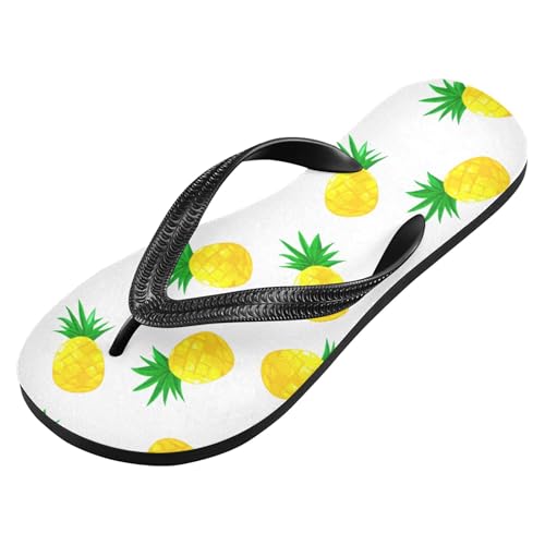 Burbuja Cartoon Pineapples Flip Flops for Women Men, Soft Thong Sandals Rubber Slippers for Pool Beach Essentials2