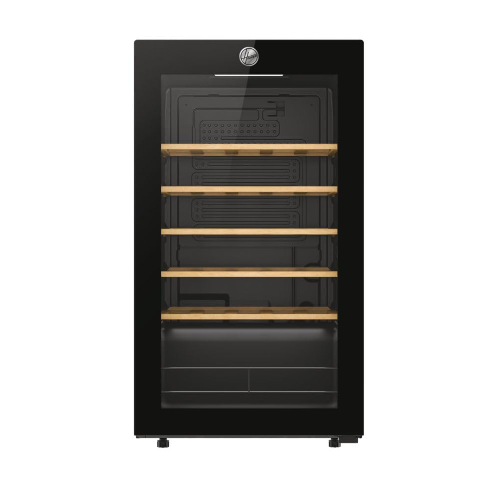 Hoover, Cantina Vino HOWC034, Wine Bank, 34 bottiglie, 37dB, Connessa, Nero, Cantinetta Vino 34 Bottiglie, Nero, AxLxP 85x47,5x45,6 cm [Classe di efficienza energetica G]