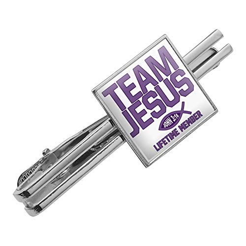 GRAPHICS & MORE Team Jesus John 3:16 Christian Square Tie Bar Clip Clasp Tack- Silver or Gold