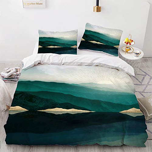 Juego De Fundas De Edredón De Lujo Individual De 200 Hilos, 100% Algodón Egipcio, Calidad De Hotel, Ultrasuave, Antialérgico, De Lujo ((220x 240cm)-Cama de 150/160,Naturaleza 01)
