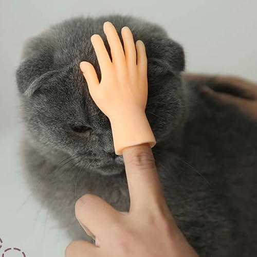 Bidbory 6 PCS Tiny Hands for Cats Paws, Mini Little Plastic Thug Hands for Cats, Cat Tiny Human Hand