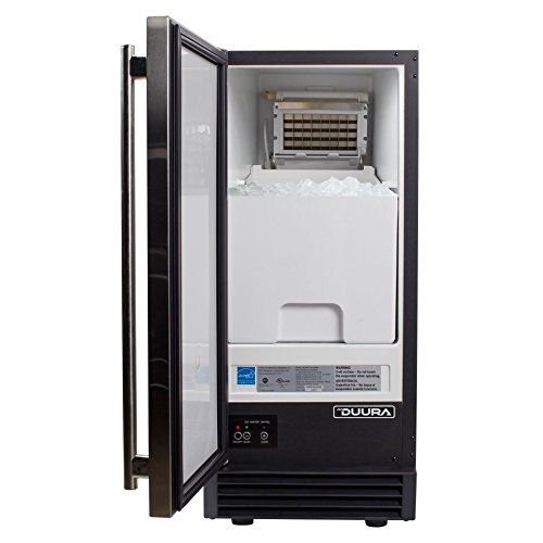 Duura Di50 60Lb Premium Energy Star Clear Ice Cube Maker Machine For Built-In Undercounter Or Freestanding Household Residential Or Commercial Use, 15 Inch Wide, Silver #TOP1