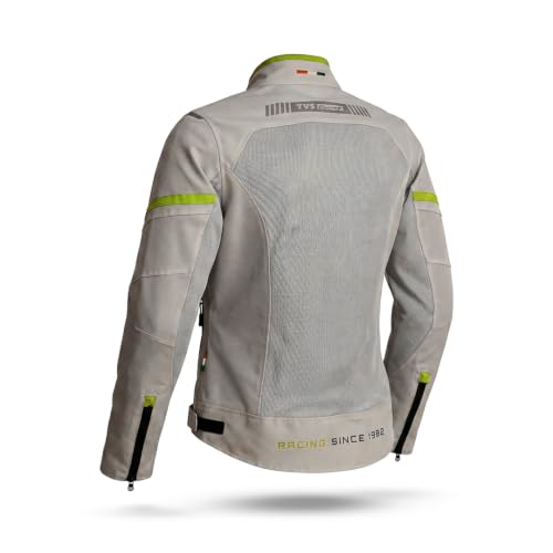 Image of TVS Racing Tech-Core Road Jacket for Men | CE2 armour <5kN at Shoulders Elbows and Back | 600D Chassis | 310gsm Vent Mesh | High-Vis Reflective Tech| YKK zippers