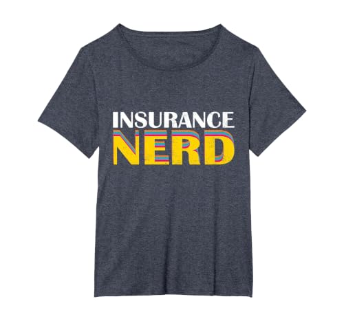 Funny Insurance Nerd - Insurance Agent T-Shirt, Women's Plus, Heather Blue, 4X