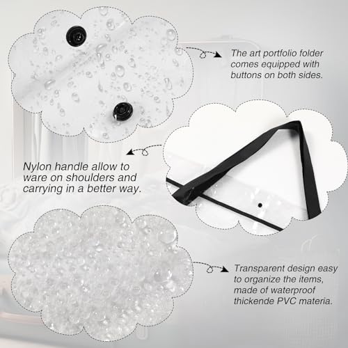 Image of Windyun 2 Pack Large Poster Storage Bag 48 inch x 36 inch Bulletin Board Holder Art Portfolio Case PVC Art Portfolio Container Bulletin Board Storage Box with Pocket for Classroom Teacher Organization(Black)