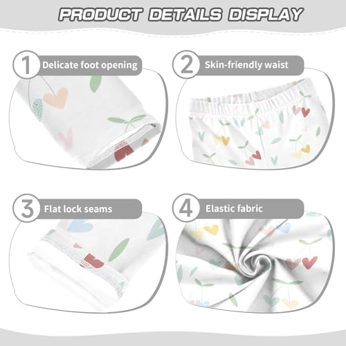 Little Heart Shaped Cherries Girls Leggings,Workout Leggings for Girls Toddler Athletic Leggings Size for 3-10T3