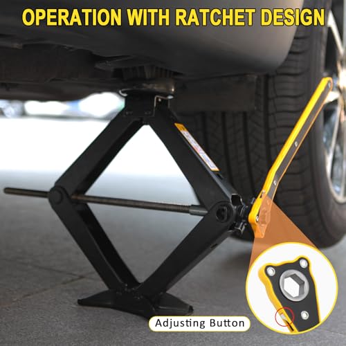 URMECCH 3-Ton Scissor Jack Kit for BMW & MINI with Rubber Jack Pads, Car Spare Tire Repair Tool Kit for BMW with Scissor Jack, Tire Changing Tools for BMW with Telescoping Lug Wrench (17/19/21/23mm) - Thumbnail 4
