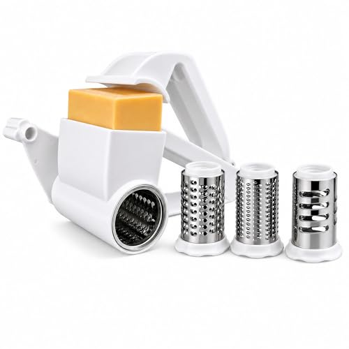 Rallador manual giratorio con tambor acero inoxidable blanco miniatura 1