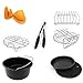 Universal Air Fryer Accessories 7 Inch Pizza Pan Cake Barrel Skewer Rack Silicone Mat Kitchen Tong Metal Holder Toast Rack Pinch Mitts Fit All 3.7QT/5.3QT/5.8QT By EBIGIC