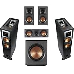 Klipsch Reference R-26FA 5.1 Home Theater Pack, Brushed Black Polymer Veneer