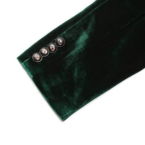 Ween Charm Men's Velvet Suit Jacket One Button Slim Fit Velvet Blazer Green #TOP4