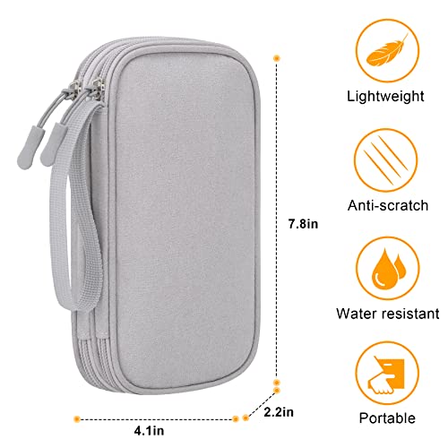 Image of Elonbo Diabetic Supplies Storage Bag, Portable Glucose Meter Carrying Case, Insulin Pen and Medication Travel Case for Glucose Meters, Insulin Pen, Test Strips, Lancets, Syringe, Small Ice Pack, Grey