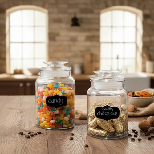 Image of ginoya brothers - Kitchen Glass Jar (5, 1500 Ml. Cookie Jar)