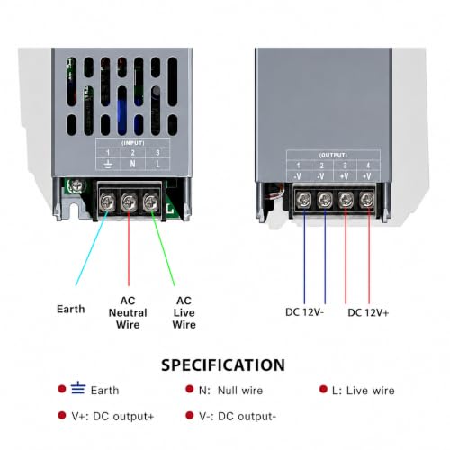 Image of YSD Strip Light Driver 12V 5AMP 60W AC to DC Switching Adaptor Convertor Driver /Power Supply for LED Strip Light Lamp /CCTV Camera /Security System /Radio /Computer Project (12V 5AMPS)